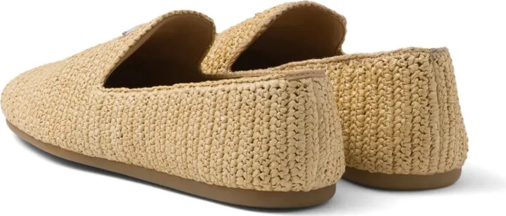 Enamel Triangle-Logo Woven Loafers - Image 3