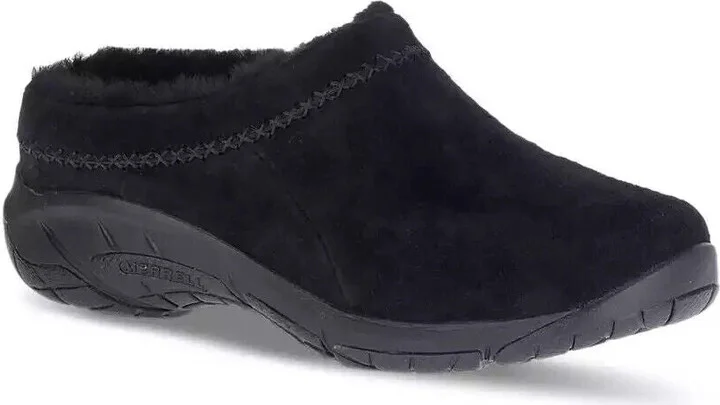 Encore Ice 4 J002028W Clog Women's 5.5 Black Suede Comfort Shoes RHS2561 (Black,5.5)