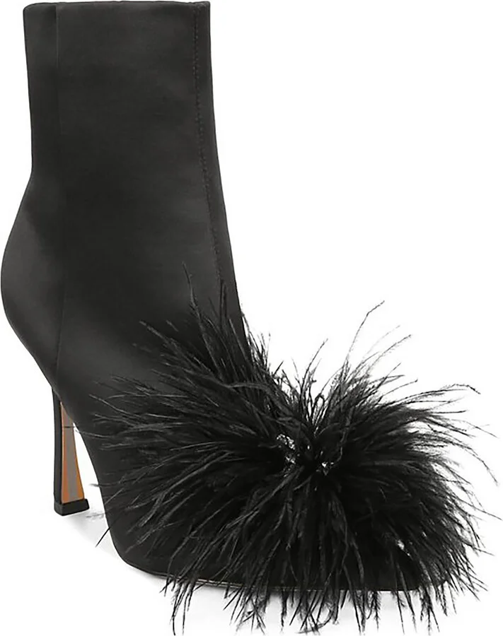 Ency Womens Satin Embellished Ankle Boots