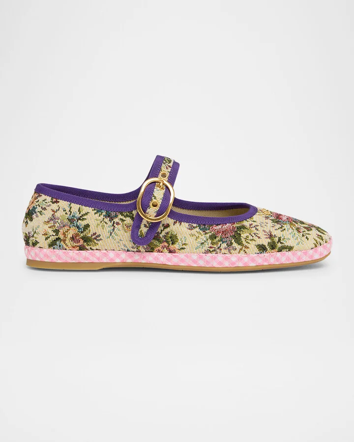 Endouce Brocade Floral Ballet Flats