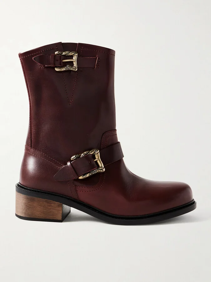 Engineer Buckled Leather Boots