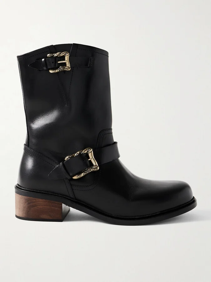 Engineer Buckled Leather Boots
