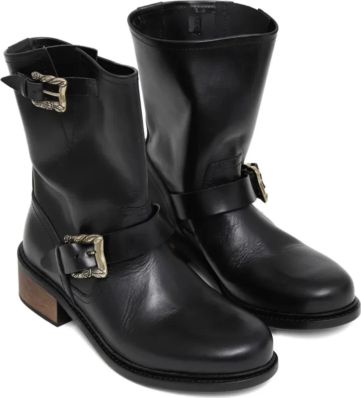 Engineer double-buckle leather boots - Image 2