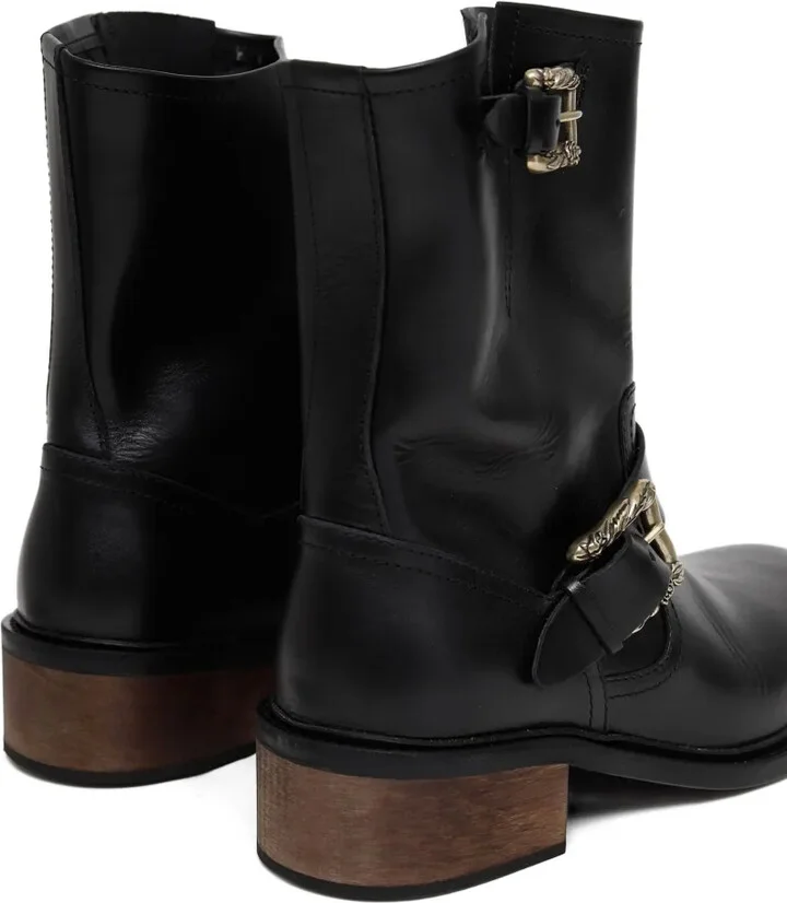 Engineer double-buckle leather boots - Image 3