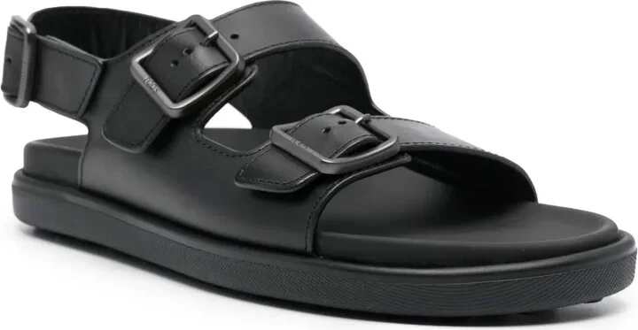 Engraved-Logo Leather Sandals - Image 2