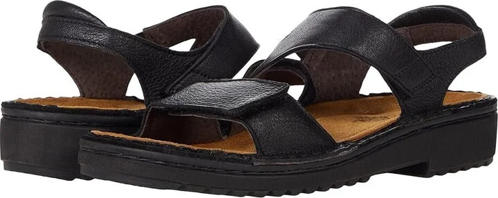 Enid 63082-277 Sandals Womens US 8 Black Leather Adjustable Straps ZPO3264