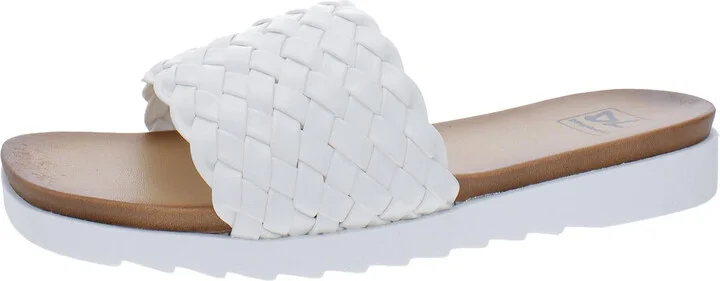 Enjoy It Womens Faux Leather Slip On Slide Sandals