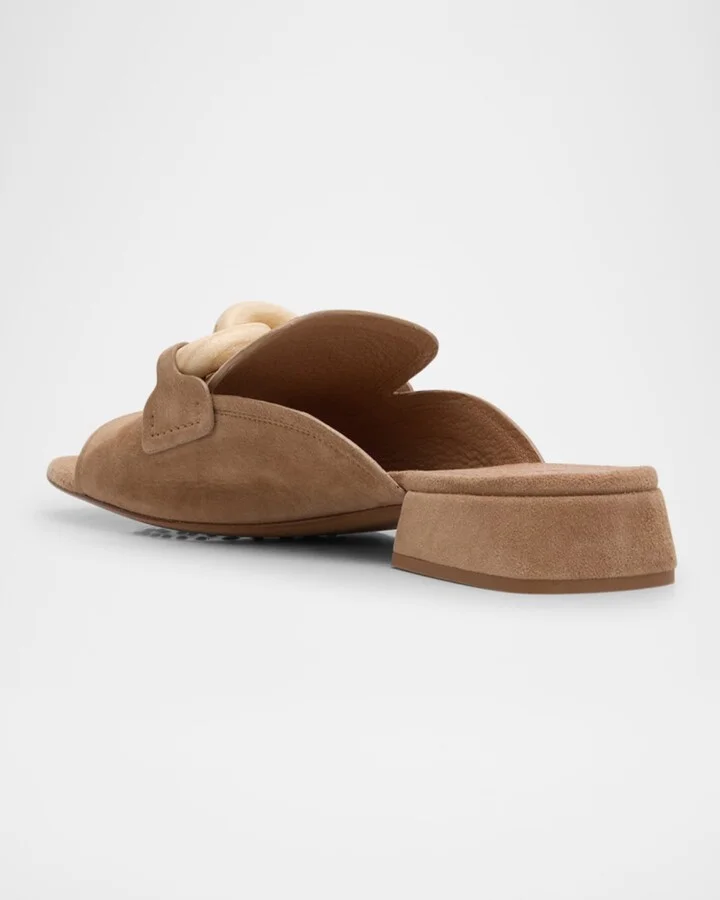 Enna Suede Chain Loafer Mules - Image 9