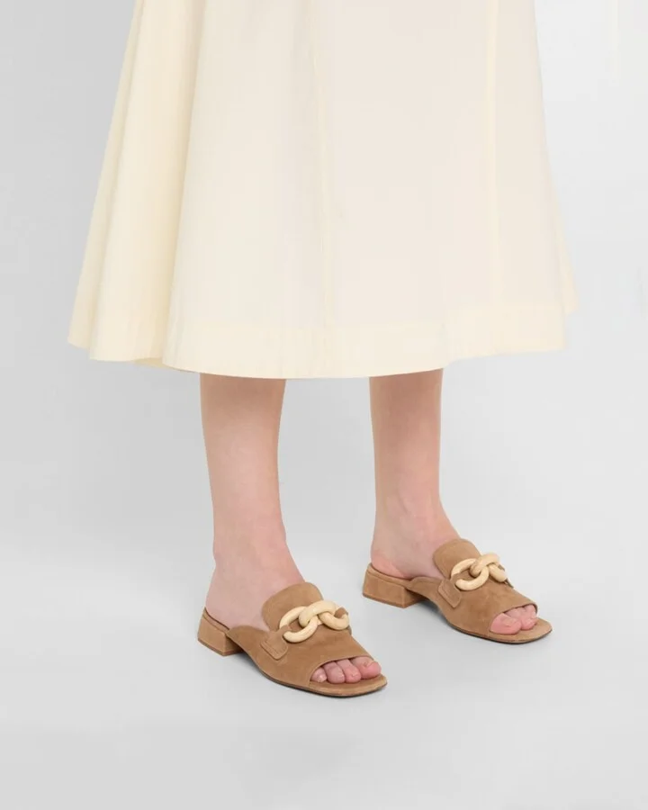 Enna Suede Chain Loafer Mules - Image 10