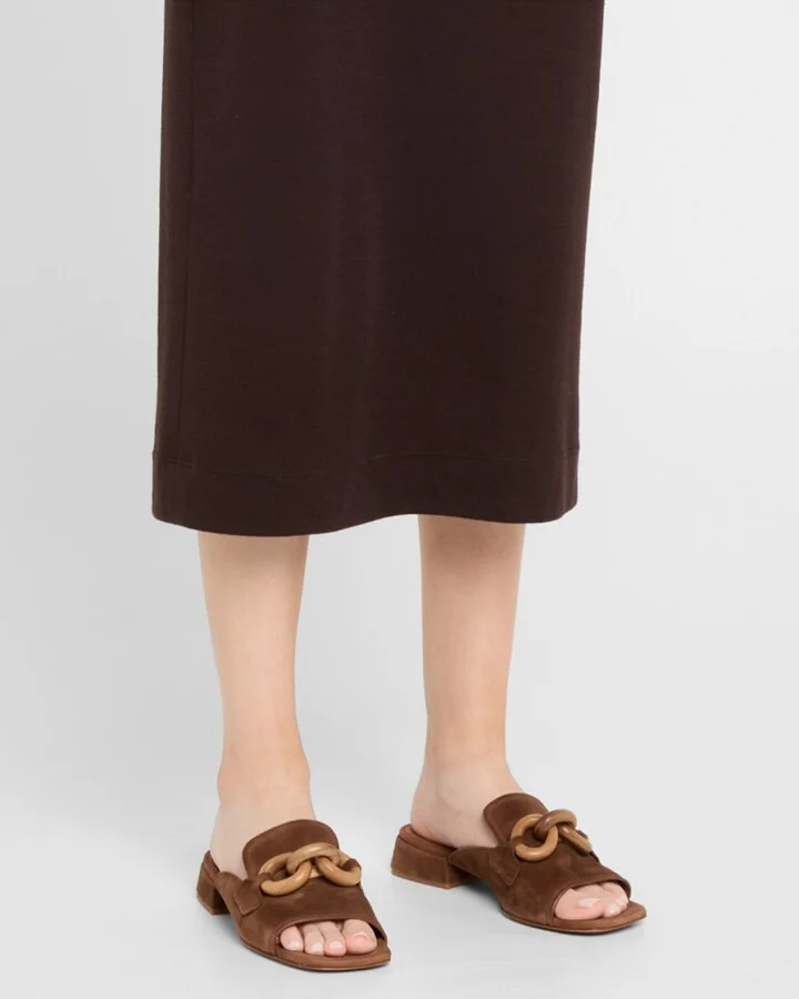 Enna Suede Chain Loafer Mules - Image 6