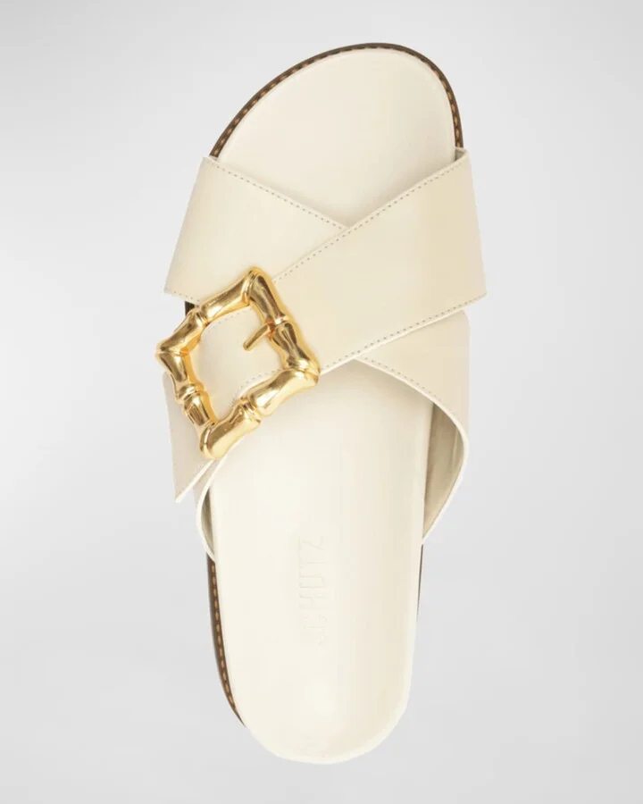 Enola Crisscross Buckle Leather Sandals - Image 2