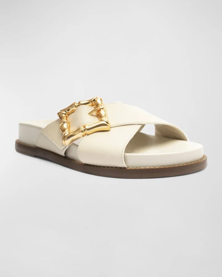 Enola Crisscross Buckle Leather Sandals - Image 3