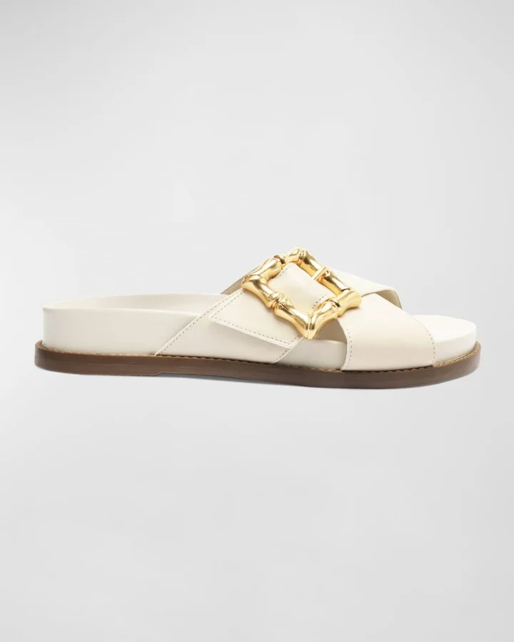 Enola Crisscross Buckle Leather Sandals
