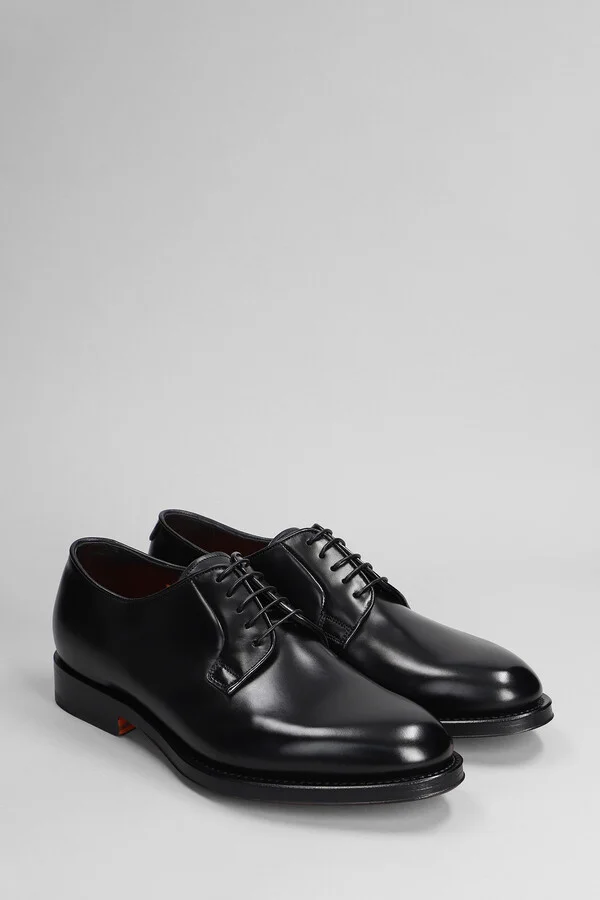 Ensley Lace Up Shoes In Black Leather - Image 2