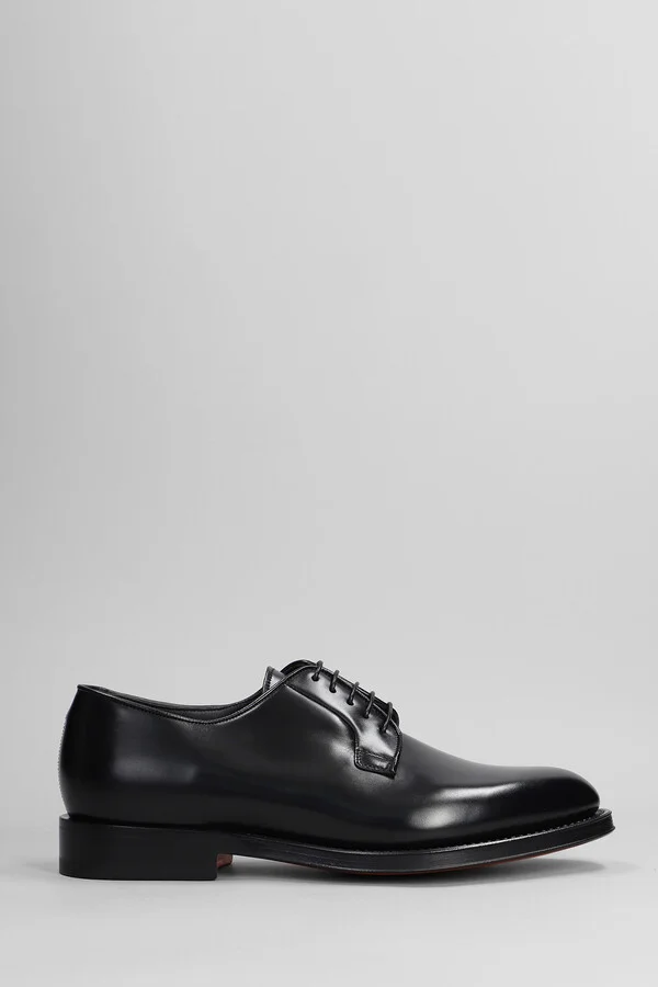Ensley Lace Up Shoes In Black Leather