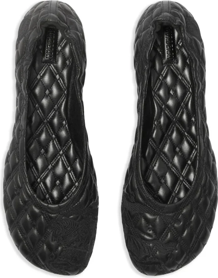 Equestrian Knight-embroidered leather ballerina shoes - Image 4