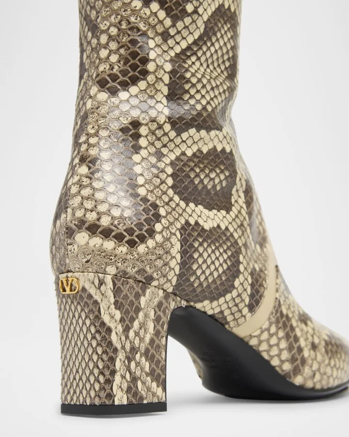 Equivoque Tall Snake-Embossed Boots - Image 5