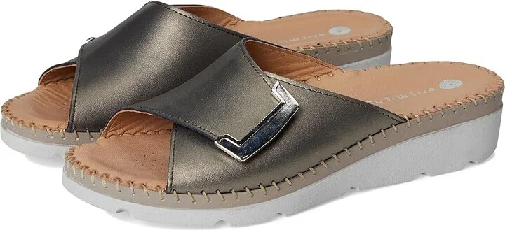 Eric Michael Agua Women's Sandals Pewter : EU 41 (US Women's 10-11) M (B), Leather