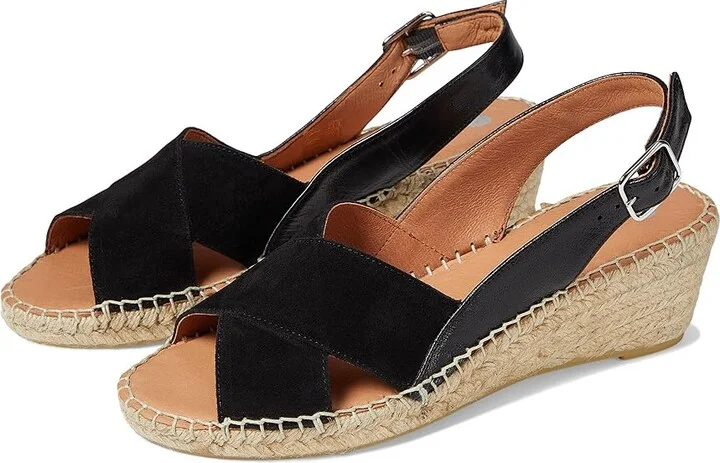 Eric Michael Carol Women's Wedge Shoes Black : EU 36 (US Women's 5.5-6) M (B), Leather
