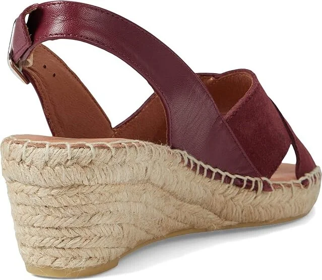 Eric Michael Carol Women's Wedge Shoes Wine : EU 37 (US Women's 6.5-7) M (B), Leather - Image 4