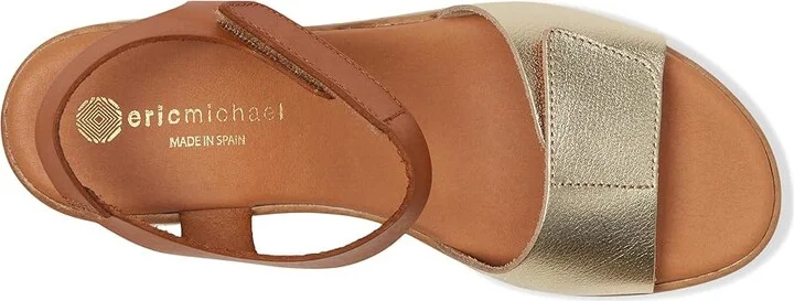 Eric Michael Caroline Women's Sandals Tan/Gold : EU 41 (US Women's 10-11) M (B), Leather - Image 2