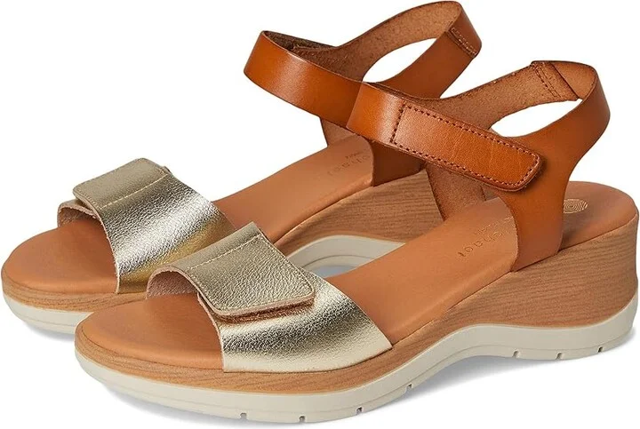 Eric Michael Caroline Women's Sandals Tan/Gold : EU 41 (US Women's 10-11) M (B), Leather