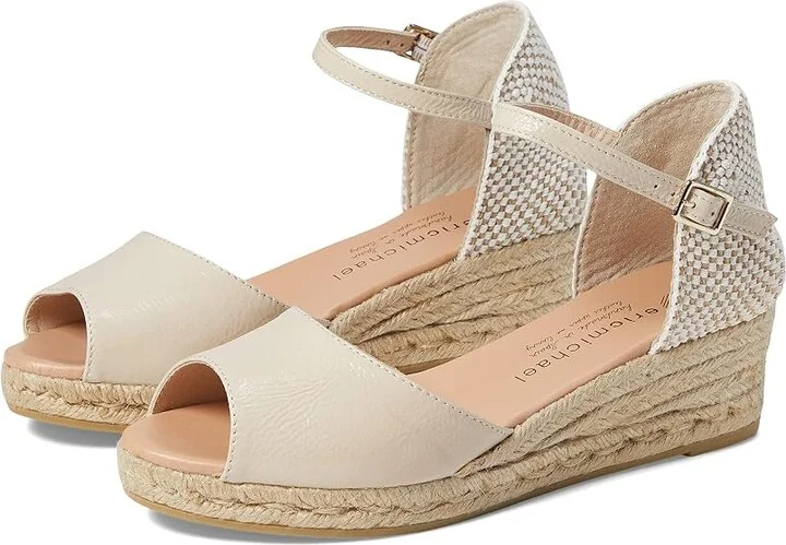 Eric Michael Cash Women's Wedge Shoes Cream : EU 40 (US Women's 9.5-10) M (B), Leather/Textile