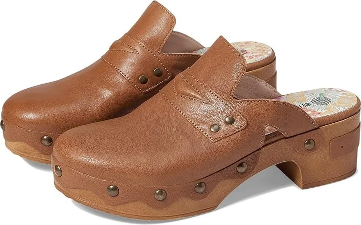 Eric Michael Delphi Women's Clog Shoes Cognac : EU 37 (US Women's 6.5-7) M (B), Leather