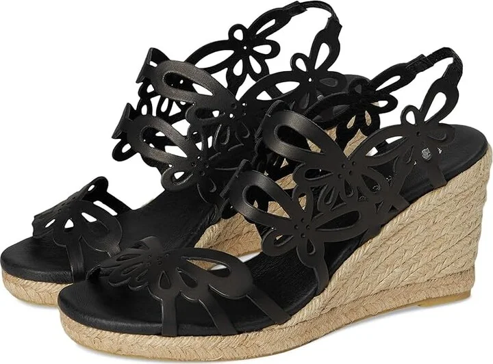 Eric Michael Jillian Women's Wedge Shoes Black : EU 36 (US Women's 5.5-6) M (B), Leather