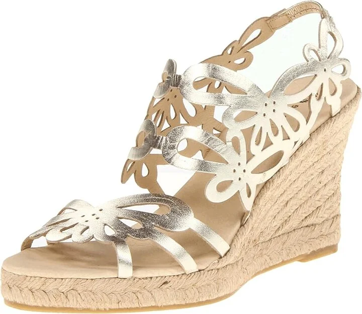 Eric Michael Jillian Women's Wedge Shoes Gold : EU 36 (US Women's 5.5-6) M (B), Leather - Image 2