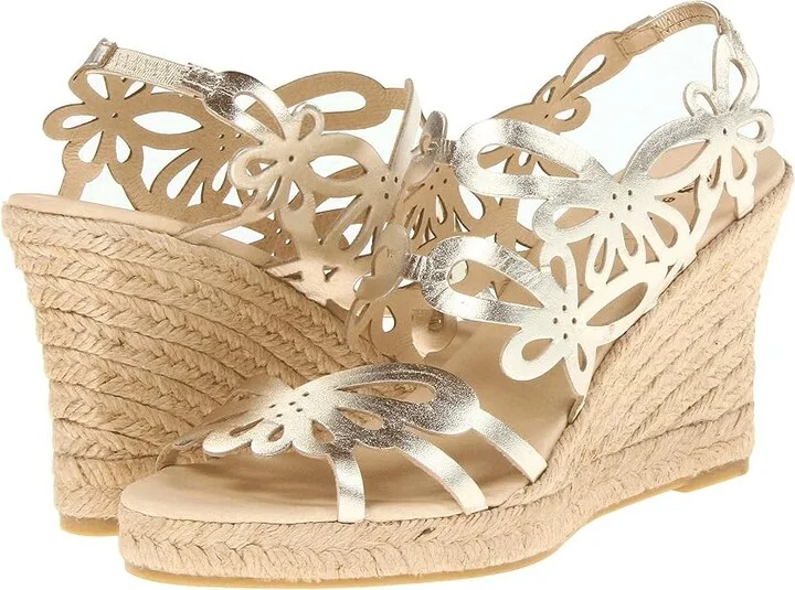 Eric Michael Jillian Women's Wedge Shoes Gold : EU 36 (US Women's 5.5-6) M (B), Leather
