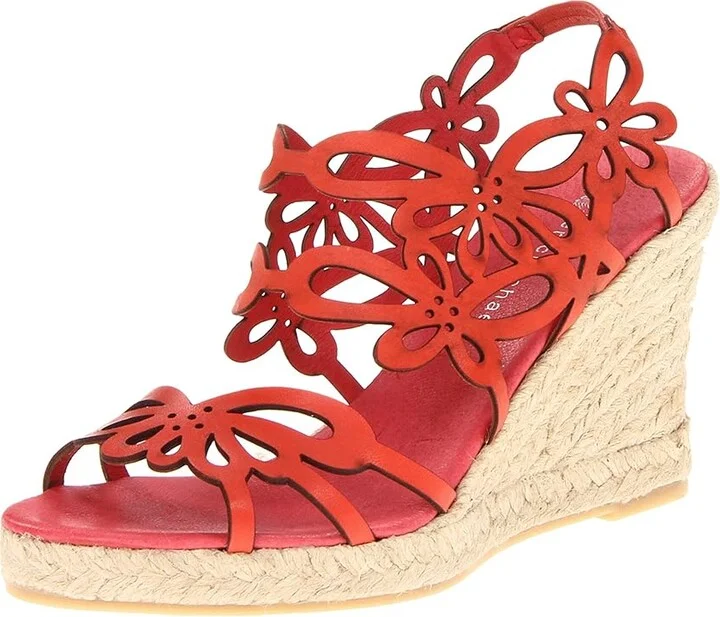Eric Michael Jillian Women's Wedge Shoes Red : EU 37 (US Women's 6.5-7) M (B), Leather - Image 2