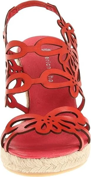 Eric Michael Jillian Women's Wedge Shoes Red : EU 37 (US Women's 6.5-7) M (B), Leather - Image 6