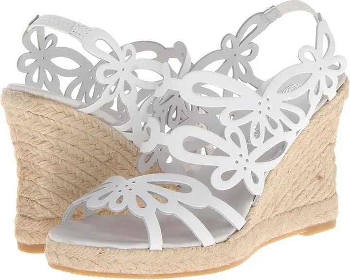 Eric Michael Jillian Women's Wedge Shoes White : EU 37 (US Women's 6.5-7) M (B), Leather