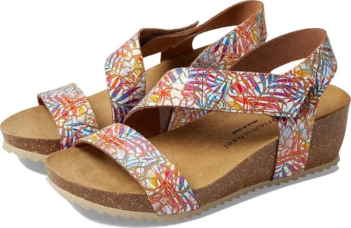 Eric Michael Jolly Women's Wedge Shoes Beige Print : EU 39 (US Women's 8.5-9) M (B), Leather