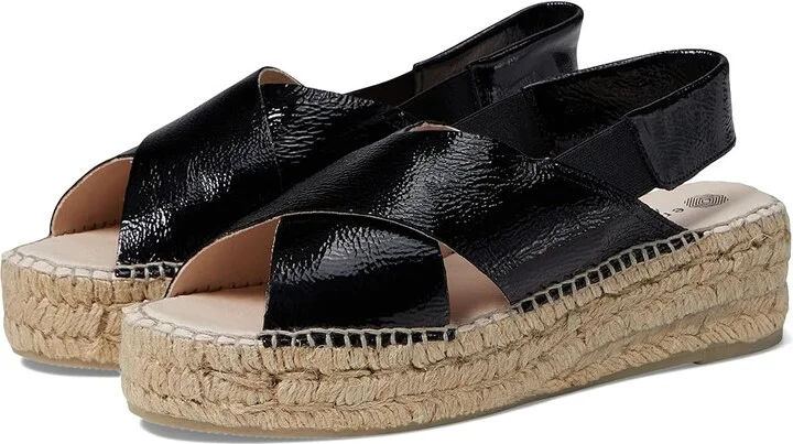 Eric Michael Lois Women's Wedge Shoes Black : EU 36 (US Women's 5.5-6) M (B), Leather/Textile