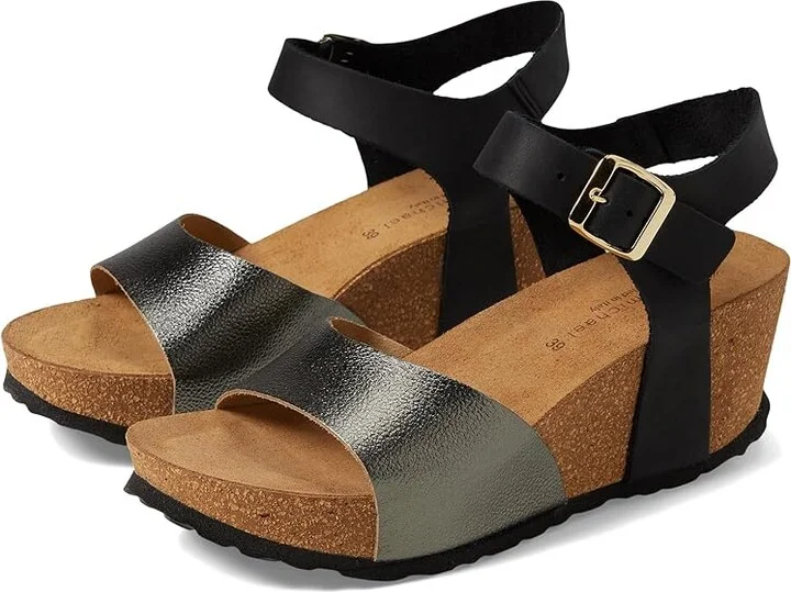 Eric Michael Rosalie Women's Sandals Black/Pewter : EU 42 (US Women's 11-12) M (B), Leather