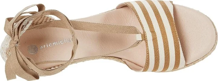 Eric Michael Sara Women's Shoes Taupe Stripe : EU 37 (US Women's 6.5-7) M (B), Canvas - Image 2