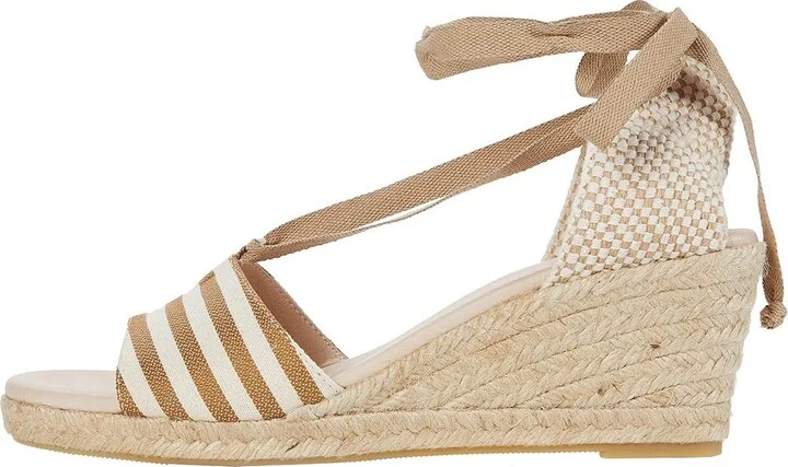 Eric Michael Sara Women's Shoes Taupe Stripe : EU 37 (US Women's 6.5-7) M (B), Canvas - Image 6