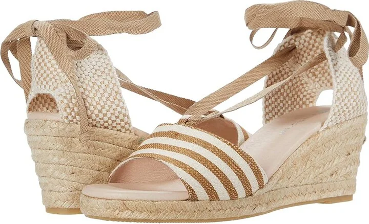 Eric Michael Sara Women's Shoes Taupe Stripe : EU 37 (US Women's 6.5-7) M (B), Canvas