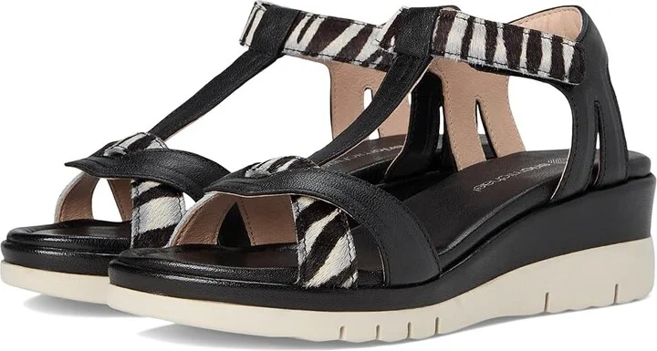 Eric Michael Trixie Women's Sandals Black/Zebra : EU 39 (US Women's 8.5-9) M (B), Leather