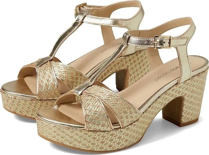 Eric Michael Valencia Women's Wedge Shoes Gold : EU 36 (US Women's 5.5-6) M (B), Leather