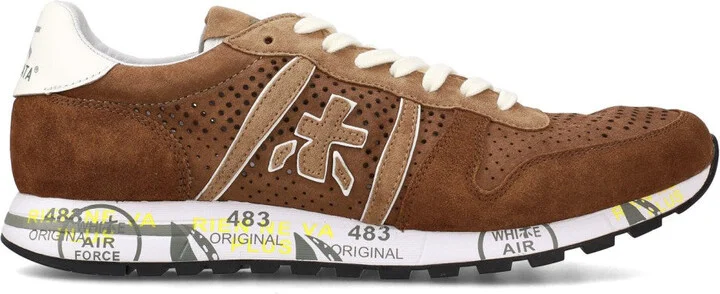 Eric Sneakers In Perforated Brown Suede