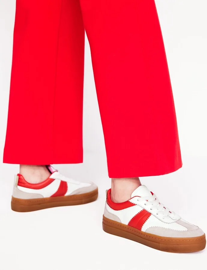 Erin Flatform Tennis Trainer, Ecru Stripe