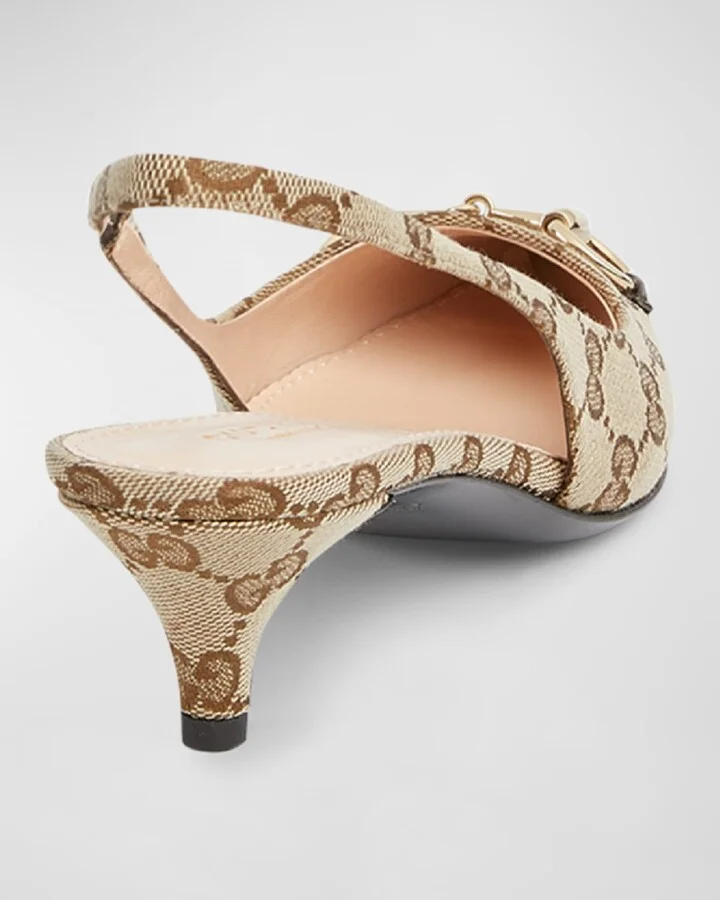 Erin GG Canvas Bit Slingback Pumps - Image 9