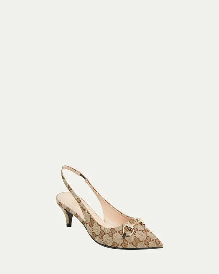 Erin GG Canvas Bit Slingback Pumps - Image 7