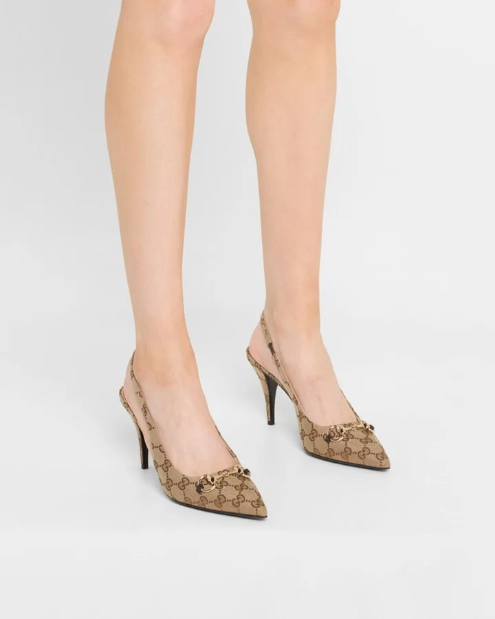 Erin GG Canvas Bit Slingback Pumps - Image 9
