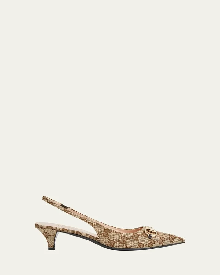 Erin GG Canvas Bit Slingback Pumps