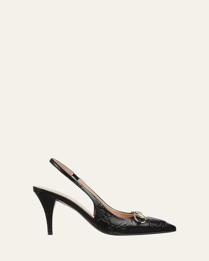 Erin GG Leather Bit Slingback Pumps