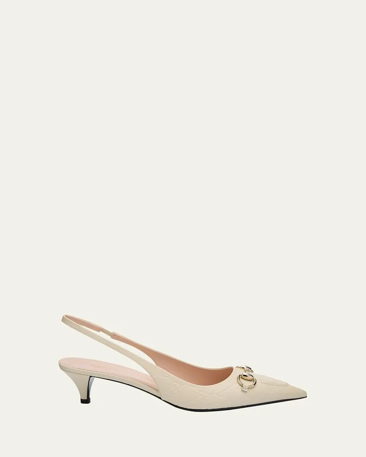 Erin GG Leather Bit Slingback Pumps